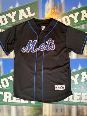 Majestic New York Mets Black Baseball Jersey